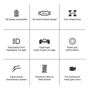 Durable 4WD 8S electric remote control monster truck for racing