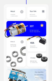 FMS 1/10 Toyota FJ40 RC 4WD Off-Road Climbing Car