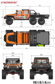 CROSSRC EMO XL2 1/8 Mustang 6WD RC Off-Road Climbing Car