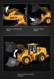 Huina 1552 1:16 11CH RC Loader Bulldozer Alloy Engineering Construction Truck with Lights