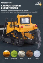HUINA 1554 1:18 11CH Remote Control Heavy-Duty Bulldozer