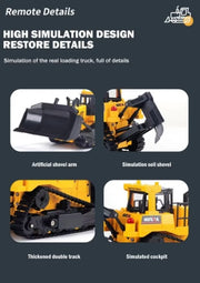 HUINA 1554 1:18 11CH Remote Control Heavy-Duty Bulldozer