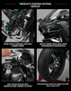 1:6 Kawasaki H2R Startup Sprayable Dynamic Alloy Diecast Model Bike with Sound and Light