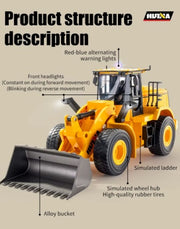 Huina 1552 1:16 11CH RC Loader Bulldozer Alloy Engineering Construction Truck with Lights