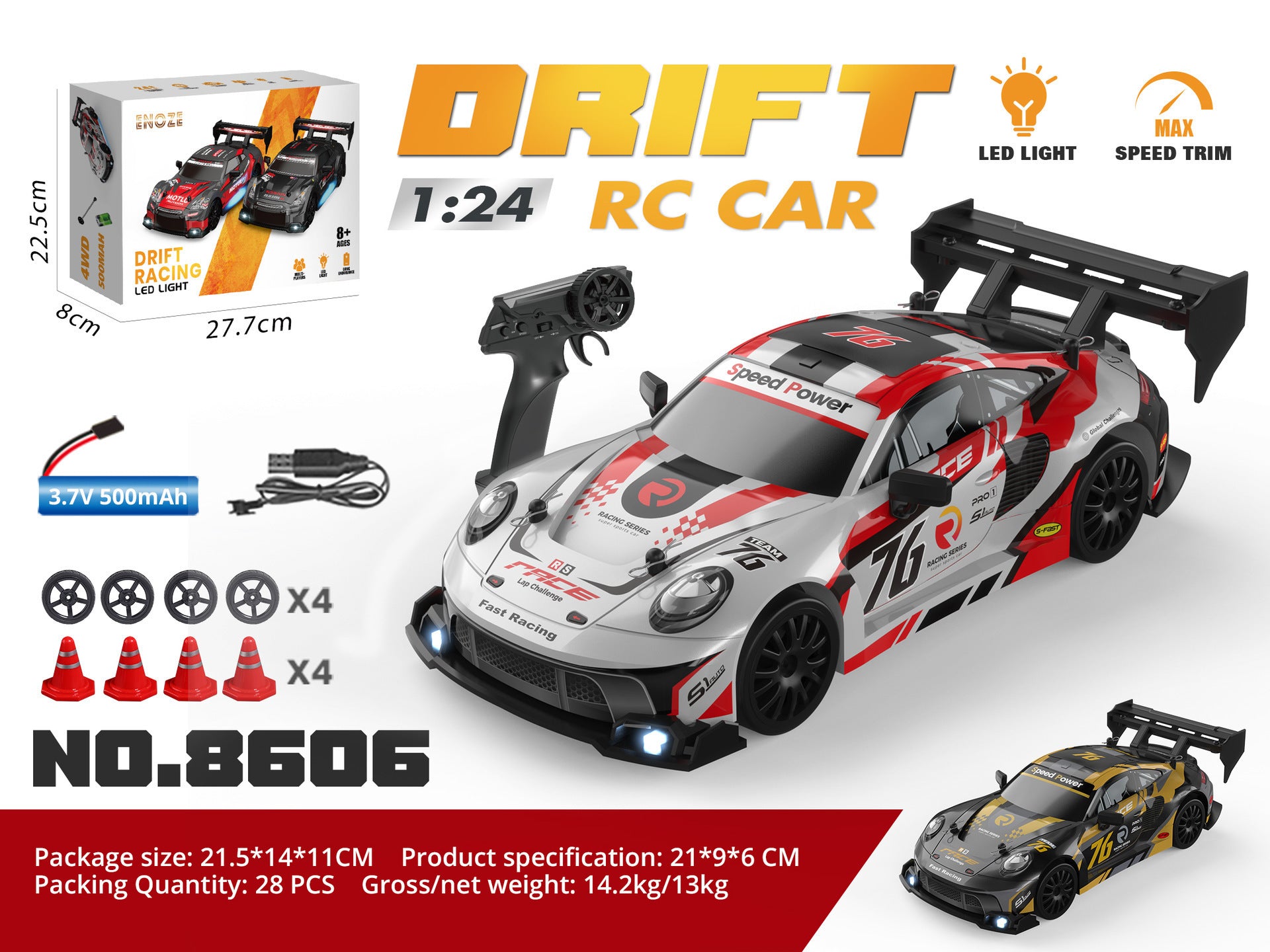 Porsche 1:24 Drift RC Car 8606