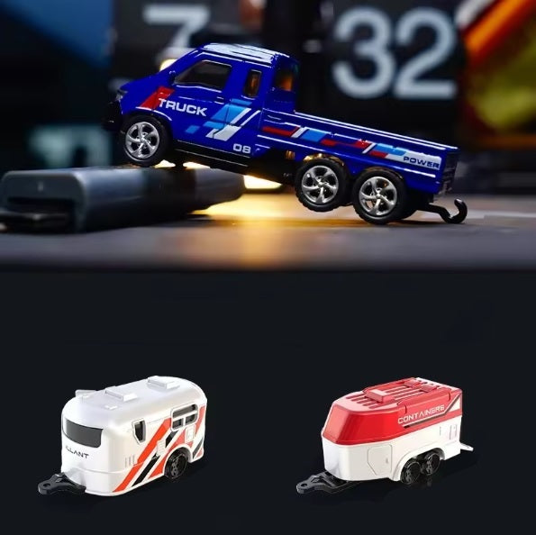 1:64 Mini Bluetooth Remote Control Van Truck with Trailer