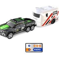 1:64 Mini 2.4 GHz Rechargeable 6 Wheels Remote Control Pickup Truck with Trailer