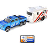 1:64 Mini 2.4 GHz Rechargeable 6 Wheels Remote Control Pickup Truck with Trailer