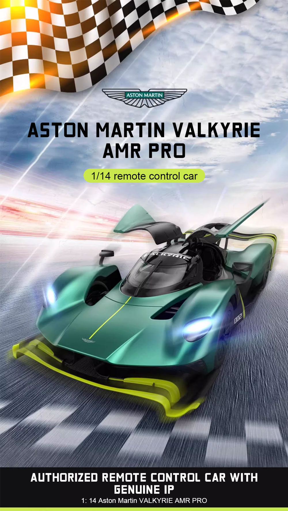 RASTAR 11KM/H 1:14 Aston Martin Valkyrie AMR Pro Remote Control Racing Car