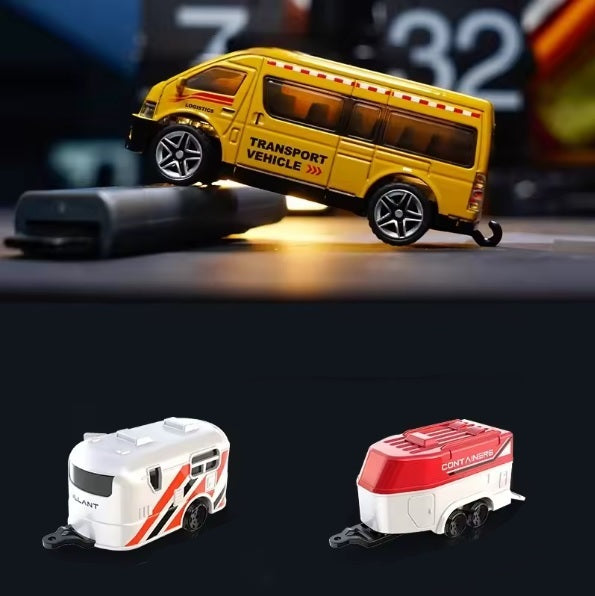 1:64 Mini Bluetooth Remote Control Car Van with Trailer