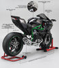 1:6 Kawasaki H2R Startup Sprayable Dynamic Alloy Diecast Model Bike with Sound and Light