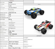 18208 MJX HYPER GO 1/18 High-Speed RC Off-Road Monster Truck