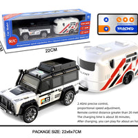 1:64 Mini 2.4 GHz Rechargeable Remote Control Jeep with Trailer