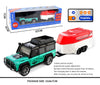 1:64 Mini 2.4 GHz Rechargeable Remote Control Jeep with Trailer