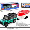 1:64 Mini 2.4 GHz Rechargeable Remote Control Jeep with Trailer