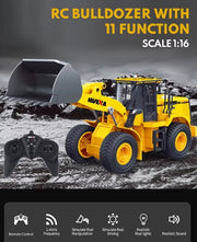 Huina 1552 1:16 11CH RC Loader Bulldozer Alloy Engineering Construction Truck with Lights